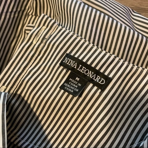 Nina Leonard Stripe Print Crochet Bell Sleeve Shift Dress - Picture 14 of 14